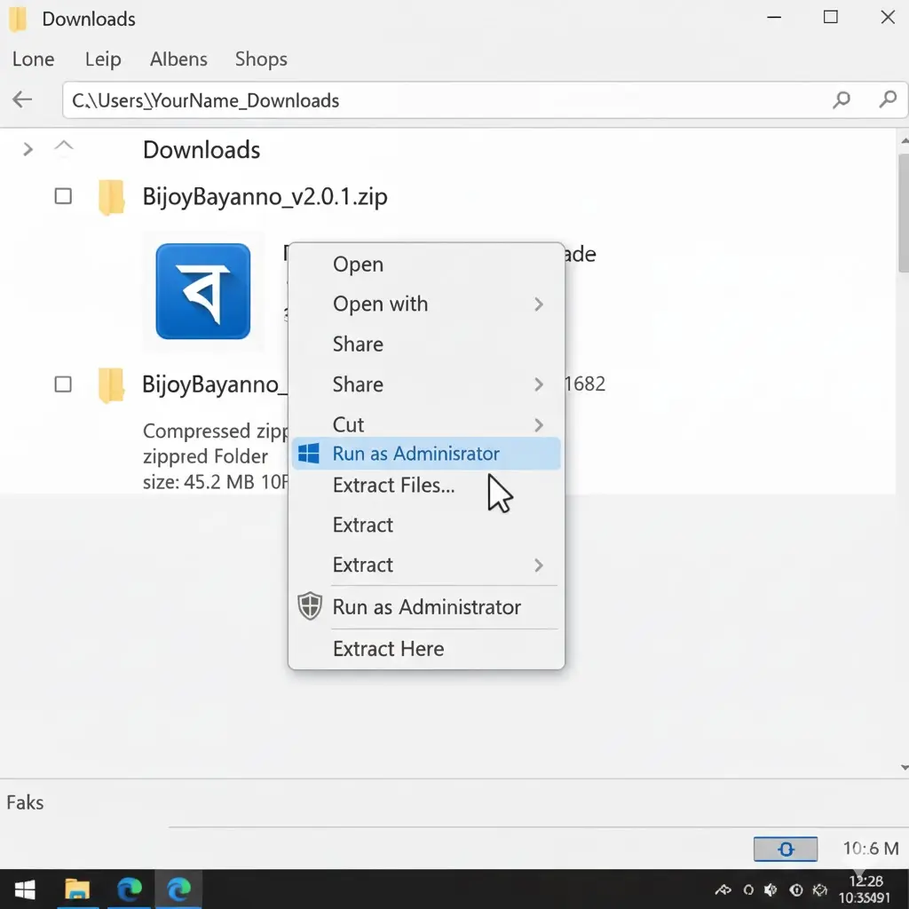 Installer Run করার স্ক্রিনশট